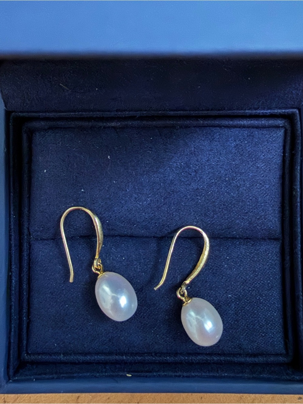 Pearl drop earrings 92.5 %sterling silver with gold plating